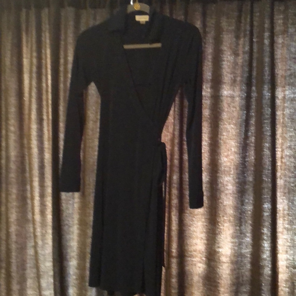 Calvin Klein Navy Long Sleeve Wrap Dress